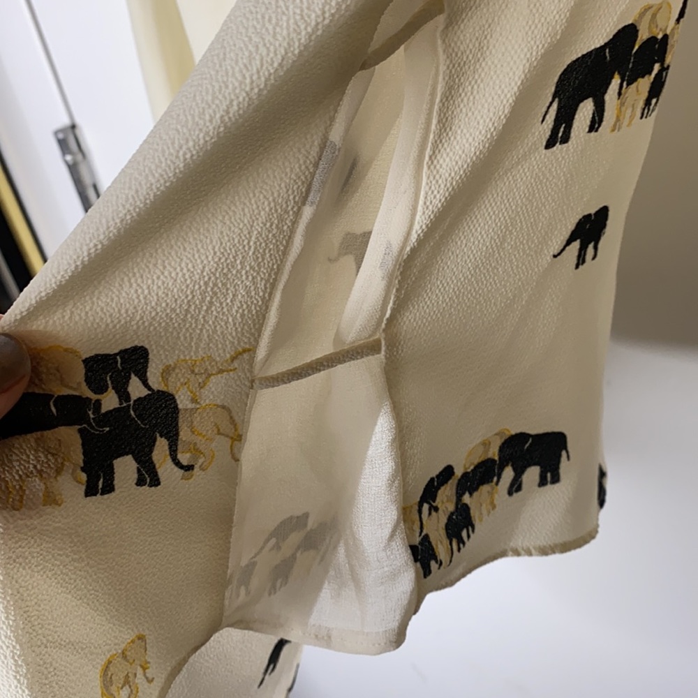 Zara Basic Button Down Elephant Blouse S - image 5